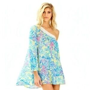 Lilly Pulitzer Shealyn Cover Up Dress Lemon Drop Swim Up